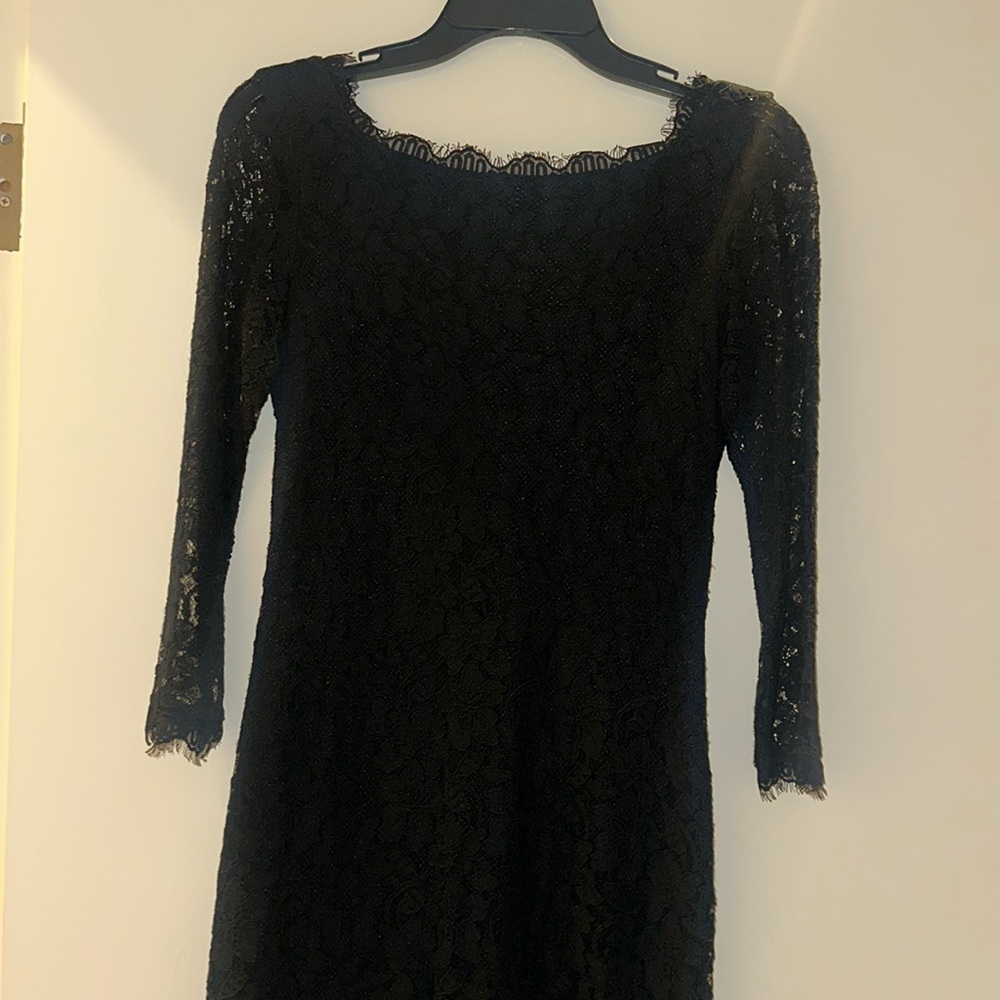 W Black lace mini dress size 6